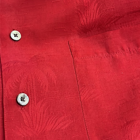 Grant Thomas Silk Casual Button Down Men’s Size M Red Short Sleeve Beach - Picture 5 of 6